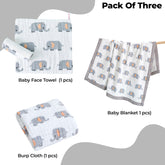 Baby Swaddle Blanket and Burp Cloth for Infants (Grey)